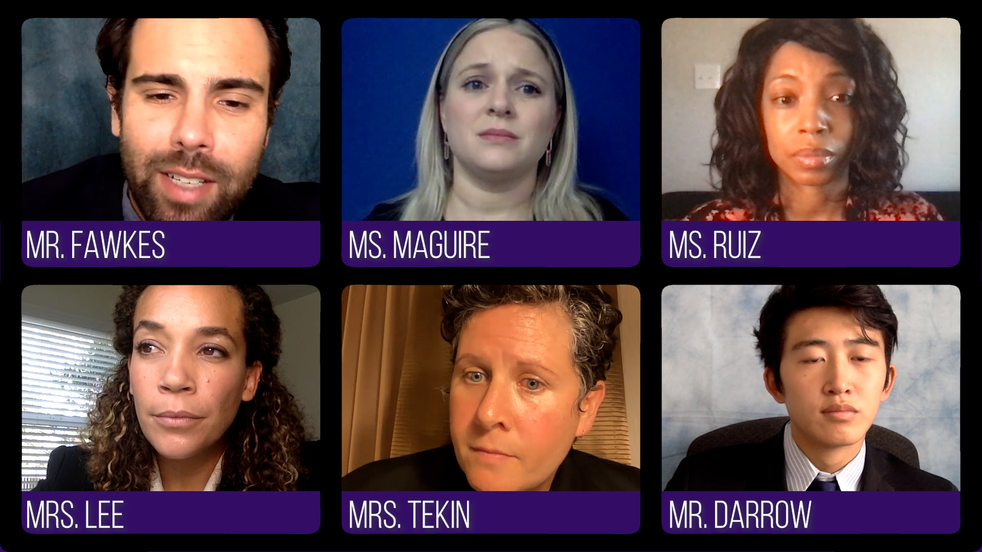 Panel of actors performing 