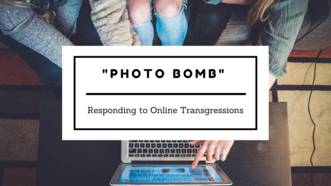 teenagers pointing at a laptop screen