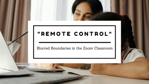 parent helping child on laptop