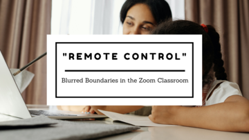 parent helping child on laptop